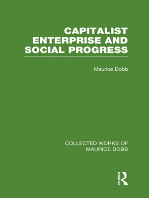 cover image of Capitalist Enterprise and Social Progress